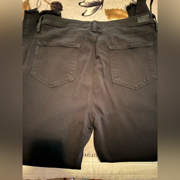PAIGE Unisex Jet Black Button-Fly Jeans - Picture 2 of 4